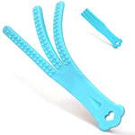 Textured Spanking Paddle For Sex Play, Rubber 3 Fingers Slapper With Bumps Flexible Flirt Toy For Sm Bondage Game Couple Adult 10.82 Inch Blue