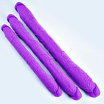 16.5 * 1.5 Inch Purple Double-Ended Extra Large Dildo Silicone Realistic Dildo With Veins And Dual-Head Glans Adult Big Toy, Flexible Super Long Dildo Lesbian, Anal G-Spot Stimulation Toy For Couples