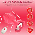 Anal Plug Rose Sex Toys Vibrator- Silicone Anal Toys Butt Plug Training With Remote Control 10 Frequency Vibration, Vibrating Anal Plug And Prostate Massager, Adult Sex Toys And Games (Red)