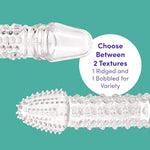 Twin Teasers Textured Male Pleasure Sleeves - Soft Plastic - Pack Of 2