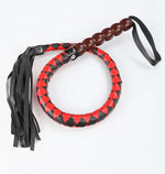Long Leather Sex Whip, 36” BDSM Whip Red Horse Flogger Sex Toys for Couples