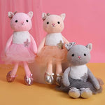 Plush Ballerina Dolls Kitten Cat Stuffed Animals Toys Ballet Dance Recital Gifts For Girls 15.5 Inches (Orange)