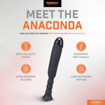 Anaconda Silicone Dildo, 7 Inch, Onyx, Ergonomic Handle
