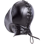 Full Face Double Layer Headgear - Zipper Restraint Head Hood Leather Bondage Masks Bdsm Fetish Breathable Hood