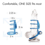 Sl-V2-3 Vibrating Dual Vibrating Cock Cage, Blue