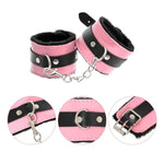 12 Pcs Sex Bondage Bdsm Restraints Kits Fetish Handcuffs Ankle Cuff Collar Blindfold Whip Rope Nipple Clamps Paddle Anal Toys Ball Gag Adult Games Foreplay Sexy Toys For Couples (Pink & Black)