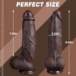 9.65" Realistic Big Black Bbc Dildo, Uncut Huge Thick Dildo Anal Toys Made From Soft Dual Density Silicone, Giant Massive Anal Cock Girthy Foreskin Penis With Suction Cup, Adult Sex Toys For Women Men