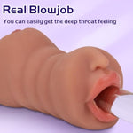 3 In 1 Pocket Pussy, Deep Throat Blowjob Stroker With Teeth&Tongue, Realistic Pocket Pussies With 3D Realistic Textured Vagina & Tight Anus, Oral Adult Sex Toys For Men Masturbation