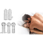 Silicone Penis Sleeve Reusable Condoms Stretchy Textured Studded Stretchy Penis Sleeve Set Penis Rings Erection Delay Sex Toys For Men Couples 5Pcs