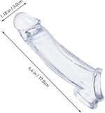 Super Big New Soft Silicone Sleeve Extension Sheath Extender for Men Male Enhancement Extension Sleeve Girth Best Gift (Transparent+, 8 inch)
