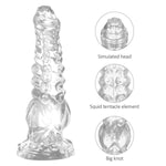 9.4 Inch Huge Monster Dildo Clear,Fantasy Tentacle Knot Dildo With Suction Cup,Adult Sex Toys For Women Men Couples