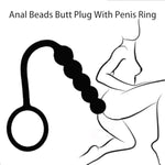 Anal Beads Penis Ring Prostate Massager Adult Sex Toys For Men, Anal Plug Anal Trainer Couples Male Sex Toy, Silicone Buttplug Cockring Prostate Toy For G Spot Stimulator, Anal Sex Toys For Women