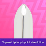 Magic Bullet Vibrator - 4 Inch Vibrator Bullet With Tapered Tip - 10 Function Multispeed Mini Massager For Women – Lipstick Stimulator Waterproof – Sex Toys For Couples - Silver