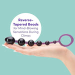 Purple Anal Beads With Finger Loop - Beginner Friendly - 6.5 Inch