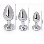 3Pcs Anal Plug Set Stainless Steel Waterproof Expanding Butt Plugs Toys Trainer Kit Adult Sex Toys For Men Women Black