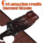 Realistic Soft Glans Exposed Silicone Penis Sleeve, Adult Male Sex Toy Penis Sheath With Cock Ring Delay Ejaculation For Couples (Black)