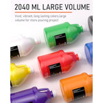 8 Colors Large Bulk Acrylic Pour Paint Set (69oz, 2040ml) Premixed for Art Projects
