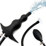 Silicone Inflatable Anal Plug Pull Bead Anal Enema Cleaner With Shower Interface And Water Bottle Interface Sm Sex Toy