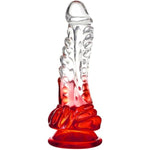 9 Inch Big Dildo,Monster Dildo With Strong Suction Cup For Hand-Free Play,Clear-Red Gradient Dildo For Man And Couple