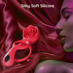 Vibrating Cock Ring With Rose Clitoral Stimulator Testicle Massager, Pleasure Penis Ring Vibrator Couples Adult Sex Toys For Men Women, 9 Vibrations Male Couple Sex Toy For Men Sex