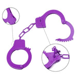 Handcuffs Double Lock Steel Police Edition Professional Grade Handcuffs,Hand Cuffs Cop With Keys (Purple)