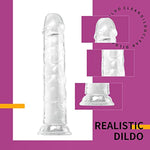 Realistic Dildo, 7.7 Inch Jelly Dildo With Strong Suction Cup Harness Compatible Anal Adult Sex Toys For Women Clear