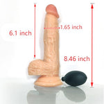 Realistic Squirting Dildo, Ejaculating Penis with Strong Suction Cup for Hands-Free Play, Sex Toy for Women, Men, Gay, Couple (M)