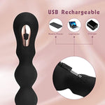 Vibrating Anal Beads Butt Plug, Rechargeable Silicone Anal Vibrator With 7 Vibration Modes Waterproof G-Spot Anal Sex Toy For Men, Women And Couples