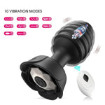 Anal Plug Rose Sex Toys Vibrator- Silicone Anal Toys Butt Plug Training With Remote Control 10 Frequency Vibration, Vibrating Anal Plug And Prostate Massager, Adult Sex Toys And Games (Black)