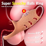 Vibrating Penis Sleeve Cock Ring Vibrator, Cyberskin Cock Sleeve Male Sex Toys Penis Ring, Penis Enlarger Stretcher Adult Toy For Couples Kinky Sexual Device, Girth Enhancer Vibrators Men Erection