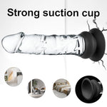 6.2" Small Beginner Glass Dildo with Suction Realistic Clear Anal Dildo