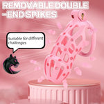 Male Chastity Cage, Large Chastity Device with 5 Sizes Rings and Invisible Lock for Man Penis Exercise Bondage Gear & Accessories Lightweight Adult Sex Toys(5D-Pink)