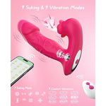 Rose Vibrator Toy For Woman,Sucking Dildo Stimulator With 9 Sucker Vibrators Modes,Remote Control G Spot Nipple Stimulation Sex Toys,Anal Plug For Adult Sex Toy For Woman Female Couples (Rose Red)