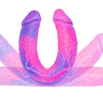 12.8" * 1.5" Realistic Double Ended Sided Fantasy Dildo For Women, Soft Silicone 11" Pink Purple Double Headed Dildo G-Spot Penis, Monster Alien Thick Large Long Anal Dildos Sex Toy For Lesbian Gay