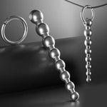 Penis Plug Stainless Steel Urethra Sound Multi Bead Urethral Plug Claspable O-Ring Urethral Dilator Sex Toys For Male Masturbation (5.66’’)