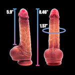 Adult Toys Sex Toys Realistic Dildo For Women And Couple Sliding Skin Foreskin Realistic Testicles Anal Vaginal Stimulation Strapon High Grade Silicone 8.46"