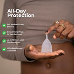 Menstrual Cup by AllMatters - Size A - Superior to Pads & Tampons - Voted Best Menstrual Cup by Reviewed - Made in Germany - Soft and Flexible