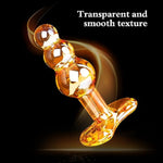 Glass Bead Anal Plug Crystal Butt Plug For Advanced & Beginner?Sex Toy For Women Men Masturbation(Yellow)