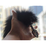 Multi-Function Fox Tail Anal Plug With Stylish Keychain Attachment (Black, Meium Plug)