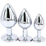 Steel Jeweled Butt Anal Plug Large Medium Small Training Sets