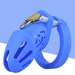 Silicone Chastity Cage For Men Sissy Cock Cage Lock Male Small Penis Cage For Adult Sexual Bdsm Chastity Device Toys For Couples (Short,Blue)
