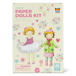 Vintage Paper Dolls Kit, Dress 2 Dolls with Clothes, Stickers & Pencils