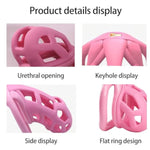 Resin Cock Cage Chastity Cage 3.0 Male Chastity Device With 4 Rings Penis Male Chastity Device Pink Chastity Cage Lightweight Chastity Cage For Man Penis Bondage Exercise Male Sex Toy?Nub?
