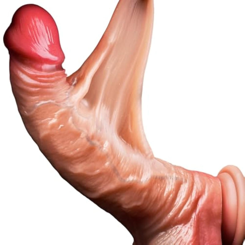 8.07 Inches- Huge Flesh Lifelike Dildo, Realistic Skin Texture, Thick Liquid Silicone With Powerful Suction Cup - Adult Sex Toys For Couples, Men, Women