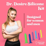 Doctor Desire Silicone Wand Kit | 6 Sizes | Adult Massage Trainer Tool Set for Women & Men | Strong Suction Cup Base for Prostate Expansion & Hands-Free Use | Hands Free Tapered Design w/ Travel Bag