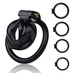 Male Chastity Cage, Miniature Chastity Device With 4 Sizes Rings,Abs Resin Is Lightweight And Easy To Clean,Sissy Chastity Cage For Gay Sissy Men(Black)