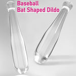 Glass Butt Plug Anal Dildo Pleasure G-Spot Wand Baseball Bat Shaped Double Ended Dildo Prostate Massager Fetish Masturbation Sex Toy For Women Men Transparent (M)