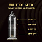 Ribbed & Studded Latex Condoms for Men, Medium Size, 12 Count