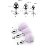 Small Anal Plug, Rabbit Bunny Tail Anal Plug For Cosplay, Butt Plug Adult Sex Toys For Sexual Enjoyment (White-Small)