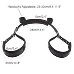 Thigh And Wrist Restraints, Bondage Bdsm Adjustable Pu Leather Leg Straps And Handcuffs For Adult Couple Sm Bondage Restraint Sex Play